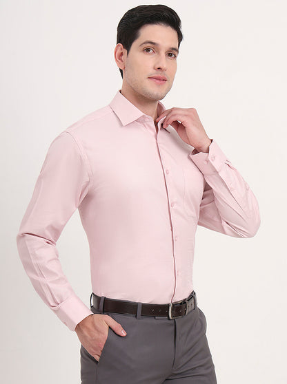 Pink Solid Regular Fit Formal Shirt | JadeBlue