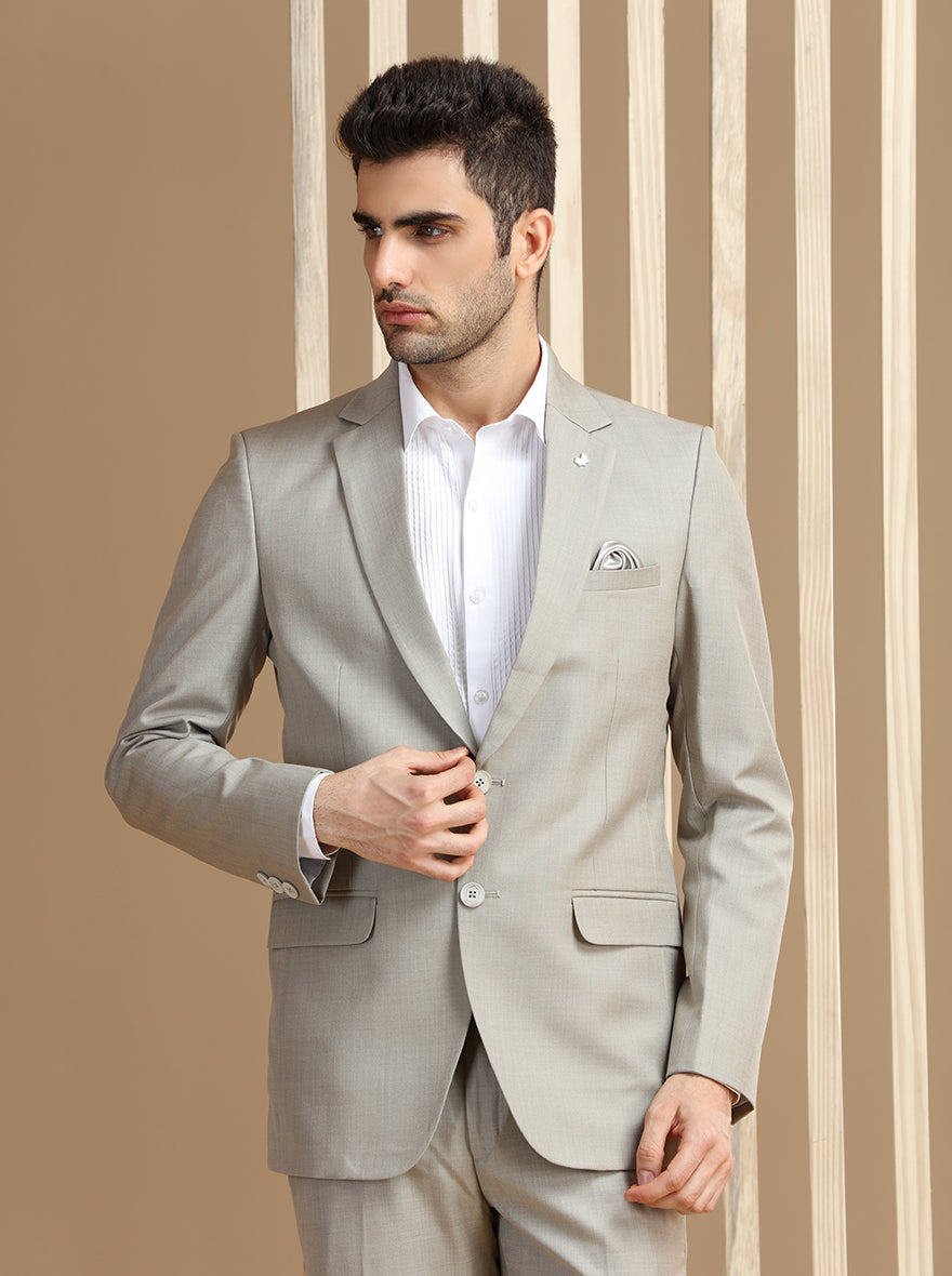 Fawn Self Textured Suit | JadeBlue