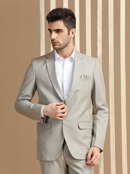 Fawn Self Textured Suit | JadeBlue