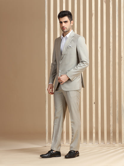Fawn Self Textured Suit | JadeBlue