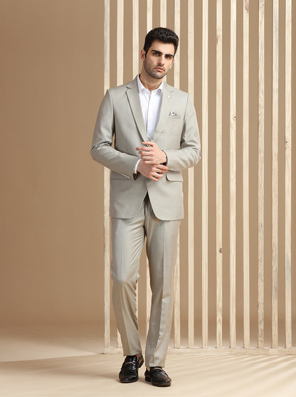 Fawn Self Textured Suit | JadeBlue