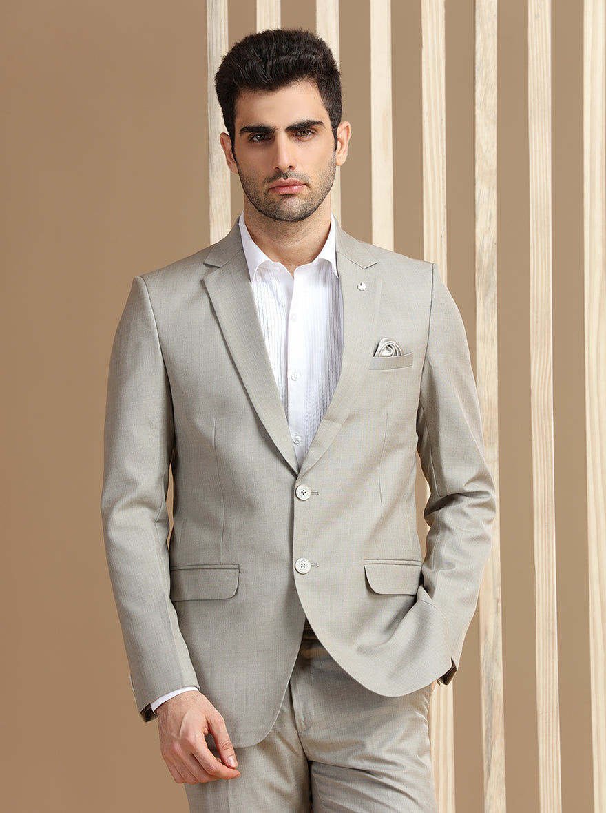 Fawn Self Textured Suit | JadeBlue