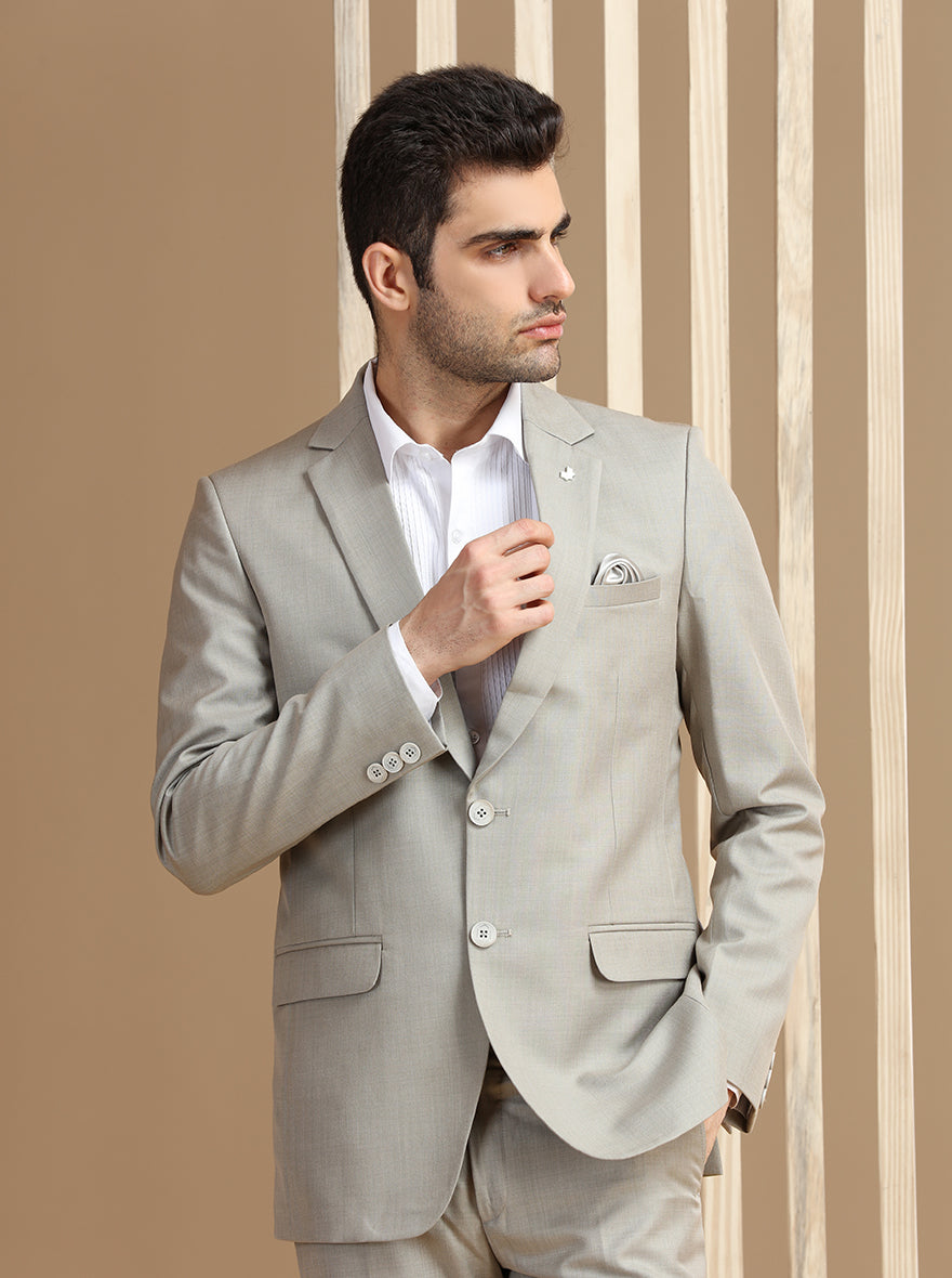 Fawn Self Textured Suit | JadeBlue