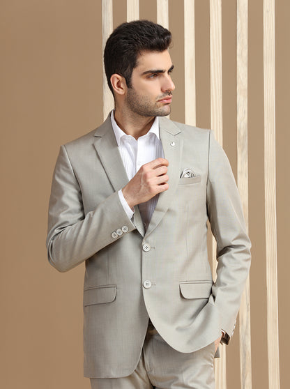 Fawn Self Textured Suit | JadeBlue