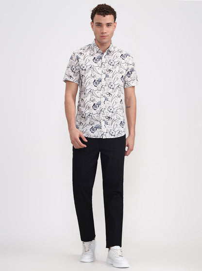 Black Striped Regular Fit Track Pant | JadeBlue