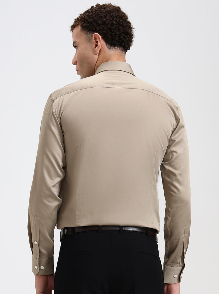 Fawn Solid Slim Fit Formal Shirt | Metal