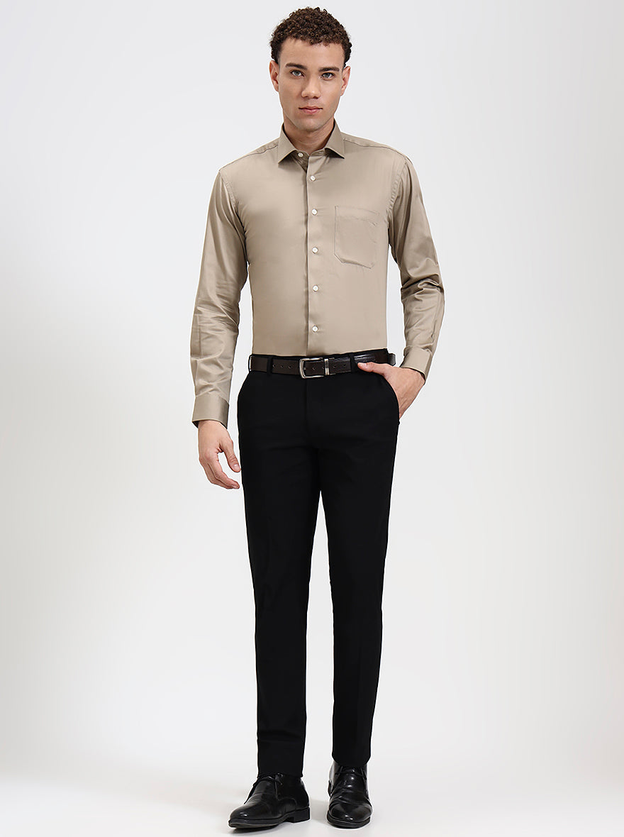 Fawn Solid Slim Fit Formal Shirt | Metal