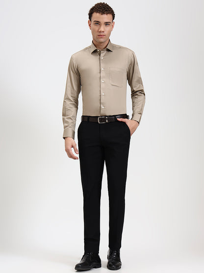 Fawn Solid Slim Fit Formal Shirt | Metal