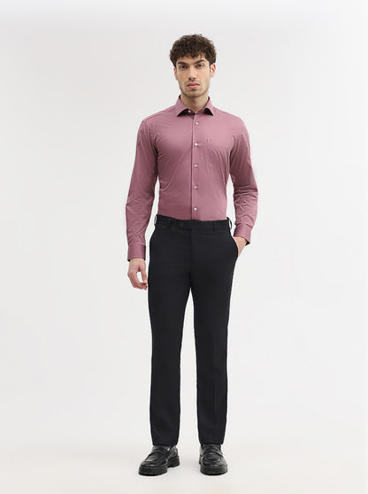 Black Solid Slim Fit Formal Trouser | JadeBlue Super Luxe