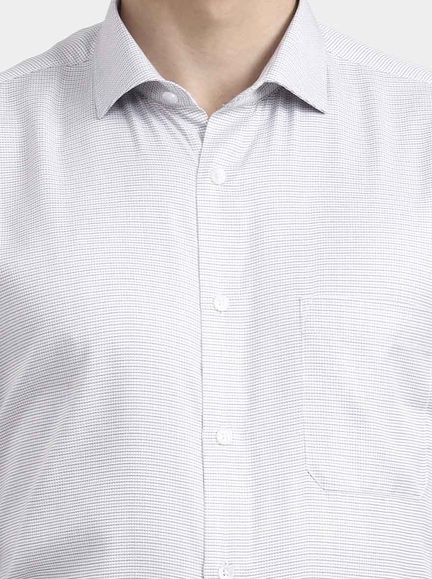 Grey Checked Regular Fit Formal Shirt | Greenfibre