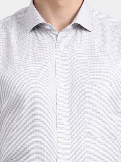 Grey Checked Regular Fit Formal Shirt | Greenfibre