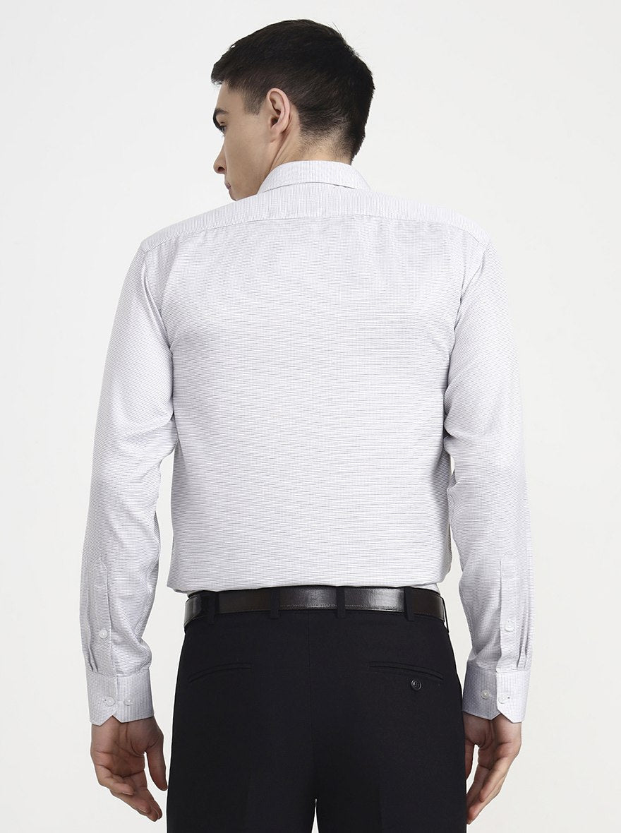 Grey Checked Regular Fit Formal Shirt | Greenfibre