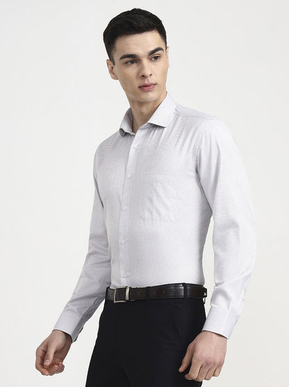 Grey Checked Regular Fit Formal Shirt | Greenfibre