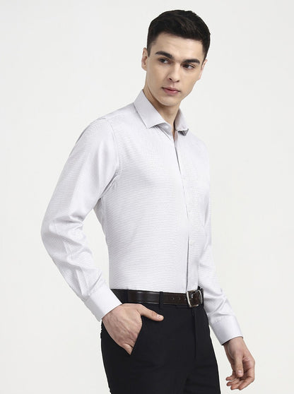 Grey Checked Regular Fit Formal Shirt | Greenfibre