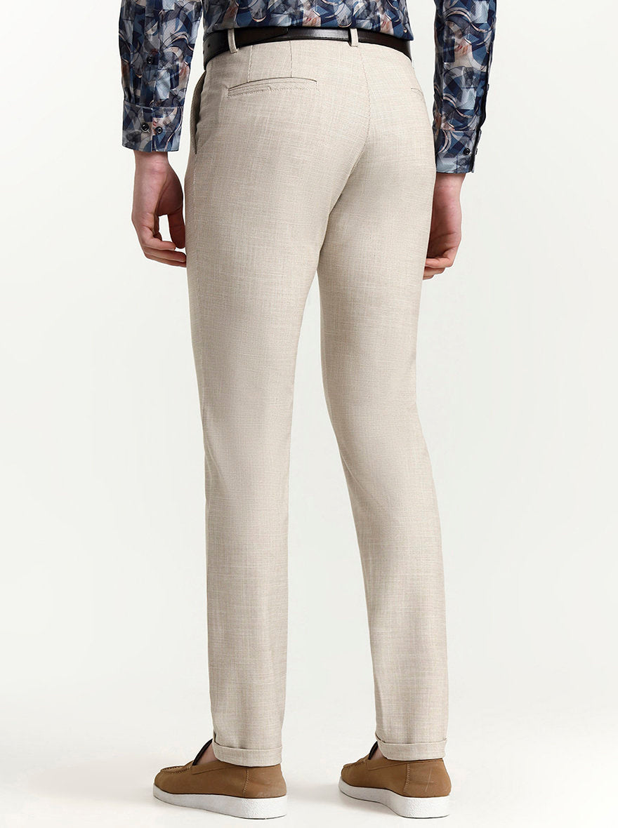 Fawn Checked Slim Fit Club Wear Trouser | Wyre