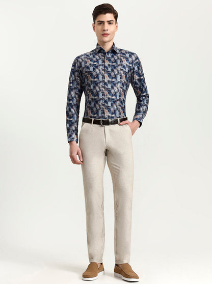 Fawn Checked Slim Fit Club Wear Trouser | Wyre