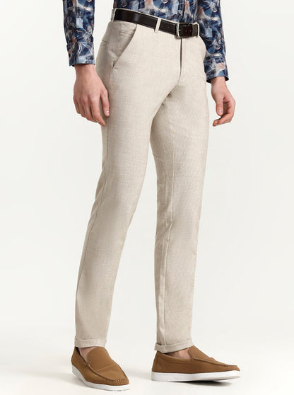 Fawn Checked Slim Fit Club Wear Trouser | Wyre