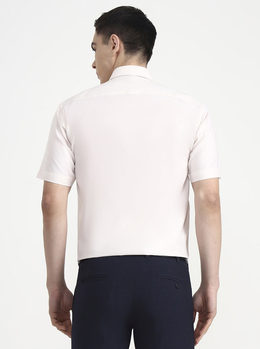 Light Fawn Solid Regular Fit Formal Shirt | Greenfibre