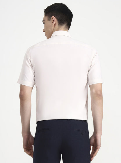 Light Fawn Solid Regular Fit Formal Shirt | Greenfibre