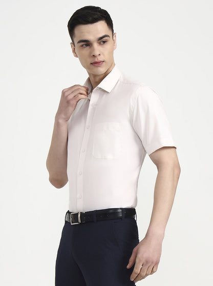 Light Fawn Solid Regular Fit Formal Shirt | Greenfibre