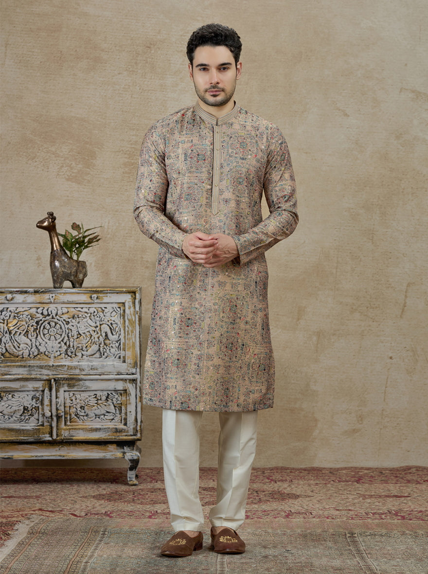 Blue Printed Kurta Pajama | Virasana