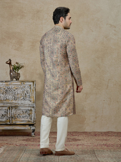Blue Printed Kurta Pajama | Virasana