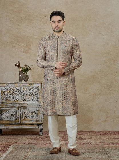 Blue Printed Kurta Pajama | Virasana