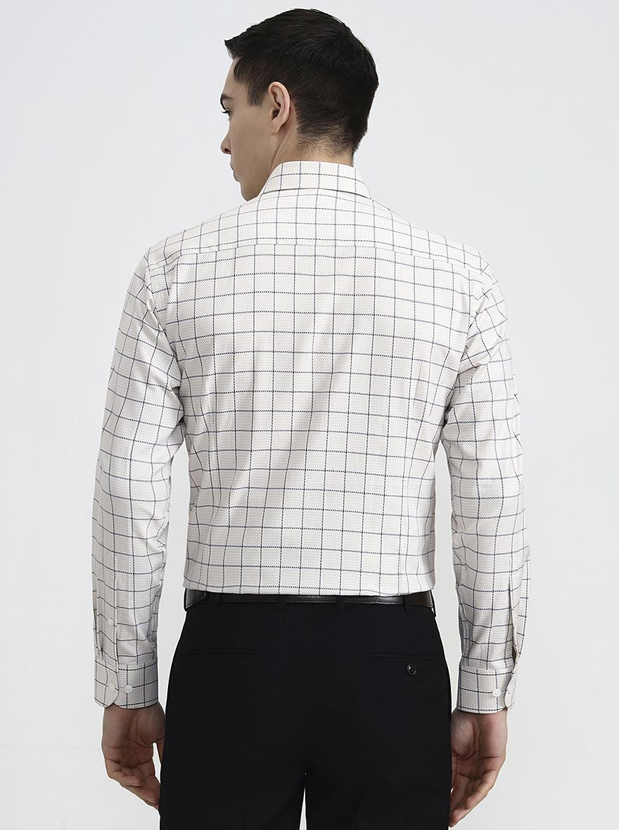 Fawn Checked Slim Fit Formal Shirt | Metal