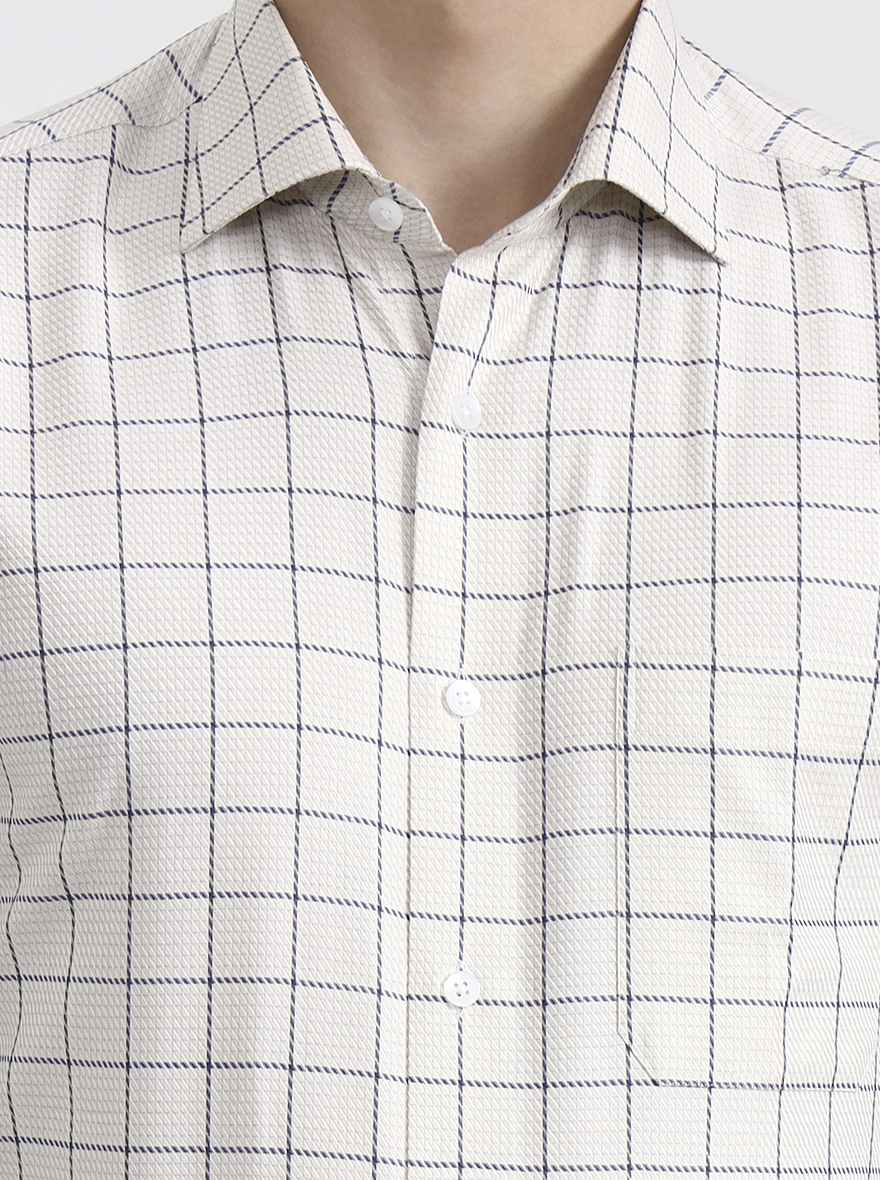 Fawn Checked Slim Fit Formal Shirt | Metal