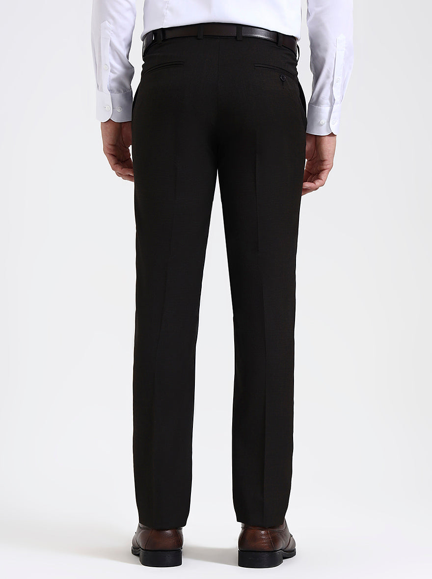 Coffee Solid Slim Fit Formal Trouser | JadeBlue Super Luxe