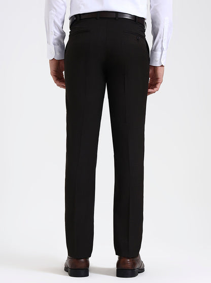 Coffee Solid Slim Fit Formal Trouser | JadeBlue Super Luxe