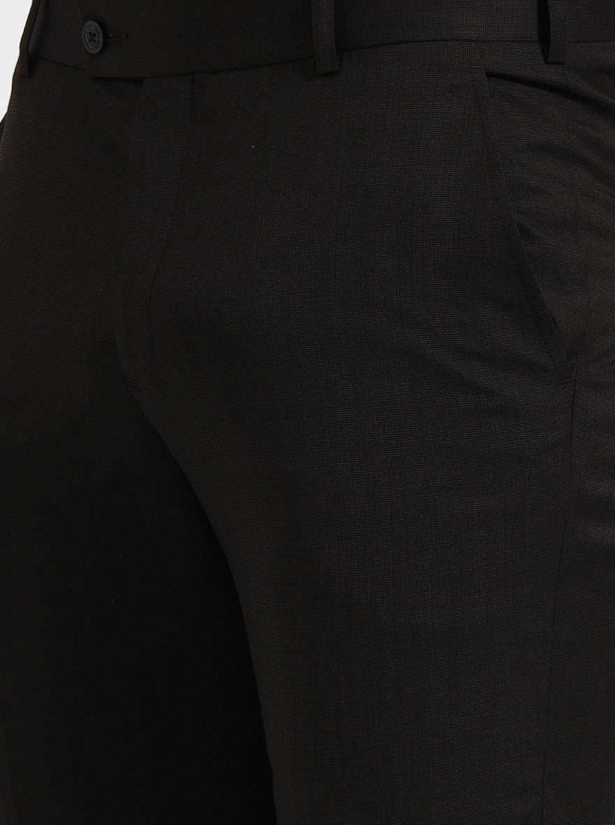 Coffee Solid Slim Fit Formal Trouser | JadeBlue Super Luxe