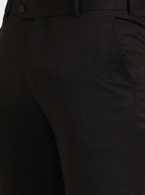 Coffee Solid Slim Fit Formal Trouser | JadeBlue Super Luxe