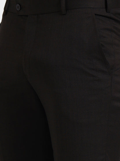 Coffee Solid Slim Fit Formal Trouser | JadeBlue Super Luxe