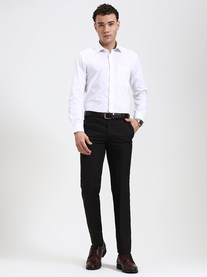 Coffee Solid Slim Fit Formal Trouser | JadeBlue Super Luxe