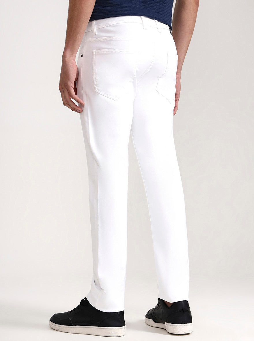 White Solid Narrow Fit Jeans | Greenfibre