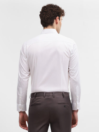 White Solid Slim Fit Formal Shirt | Greenfibre