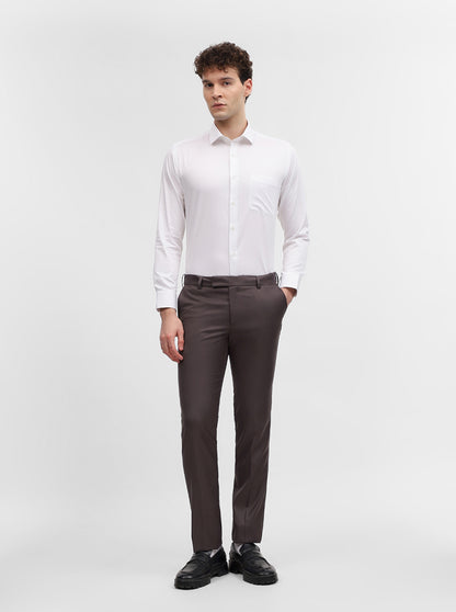 White Solid Slim Fit Formal Shirt | Greenfibre