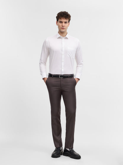 White Solid Slim Fit Formal Shirt | Greenfibre