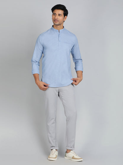 Light Grey Solid Venice Fit Casual Trouser | JadeBlue