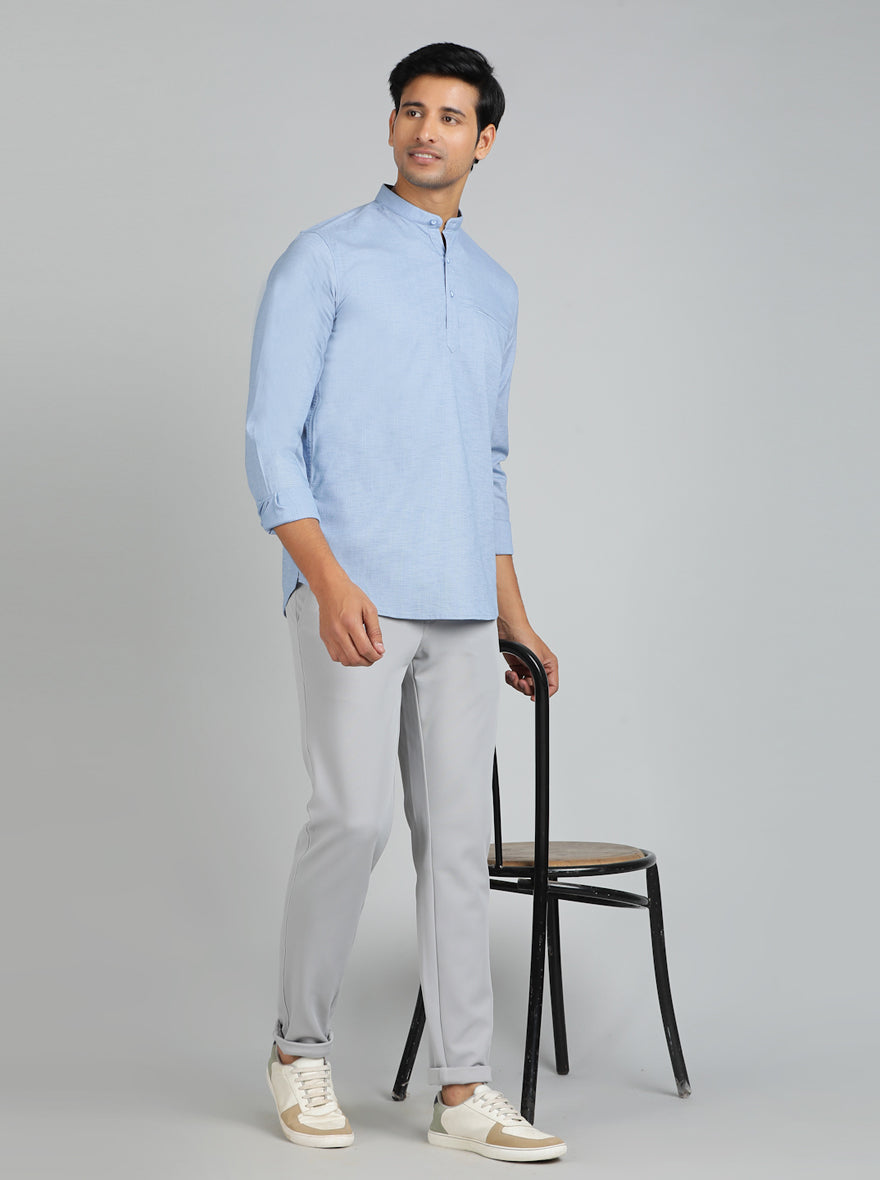 Light Grey Solid Venice Fit Casual Trouser | JadeBlue