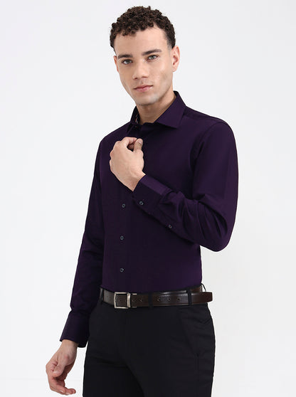 Purple Solid Slim Fit Party Wear Shirt | JB X JB