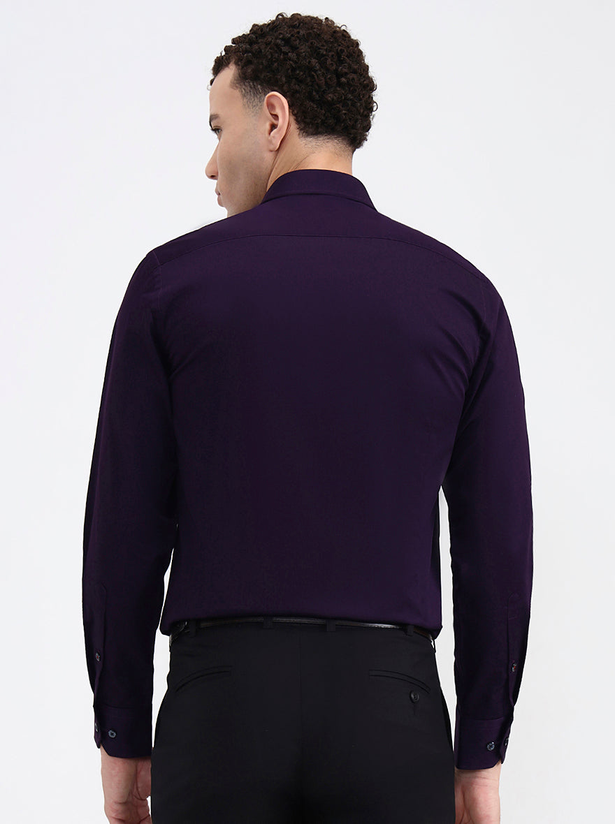 Purple Solid Slim Fit Party Wear Shirt | JB X JB