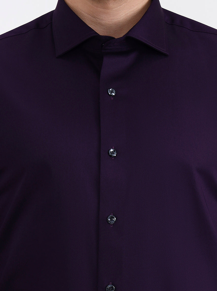 Purple Solid Slim Fit Party Wear Shirt | JB X JB