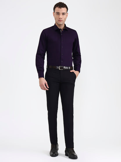 Purple Solid Slim Fit Party Wear Shirt | JB X JB