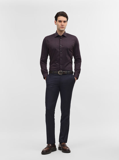 Blue Solid Slim Fit Formal Trouser | JadeBlue Super Luxe