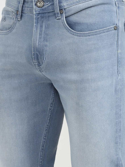 Light Indigo Blue Solid Straight Fit Jeans | JadeBlue