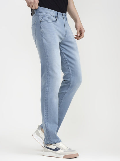 Light Indigo Blue Solid Straight Fit Jeans | JadeBlue