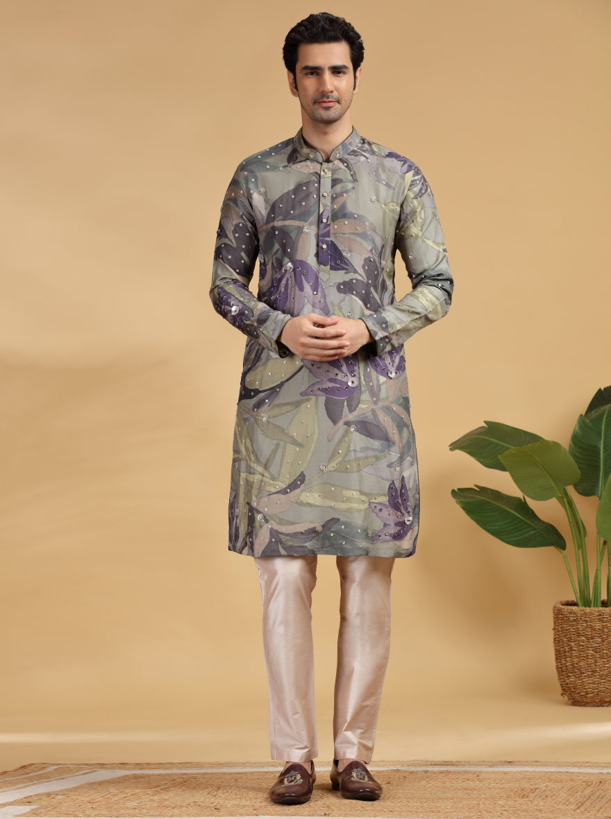 Olive Embroidered Kurta Pajama | TULA