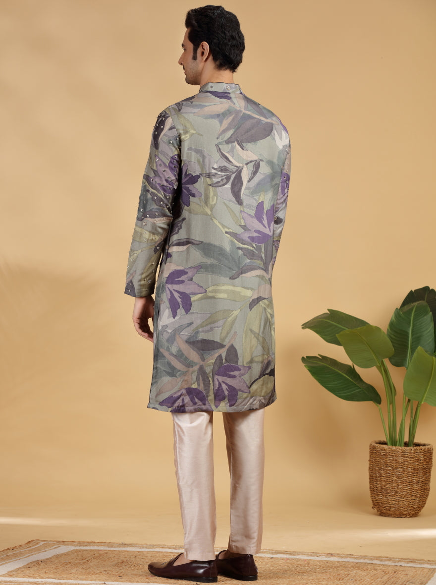 Olive Embroidered Kurta Pajama | TULA